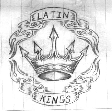 corona de signo de pandillas de reyes latinos