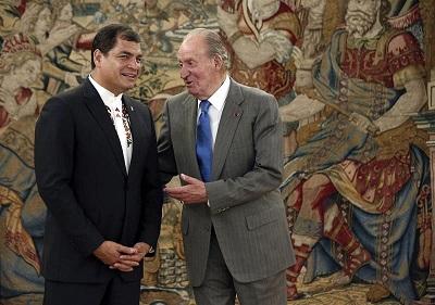 El presidente Correa mantuvo una reunión de trabajo con el Rey de España