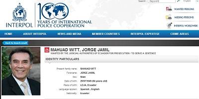 La Interpol emite difusión roja contra Jamil Mahuad, según Ministro Serrano