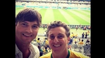 Ashton Kutcher asistió a la semifinal Brasil-Alemania