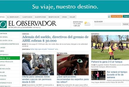 Diario El Observador tendrá primer canal por internet en Uruguay
