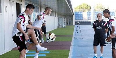 James, Benzema y Varane ya se entrenan en el Real Madrid