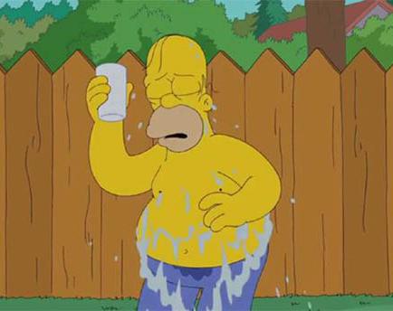 Homero y Dicaprio  se dan el baño helado