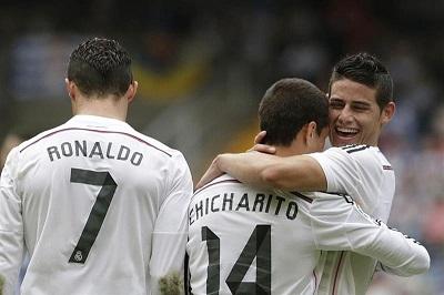 El Real Madrid golea 8-2 con tantos de Cristiano, Bale, James y 'Chicharito'