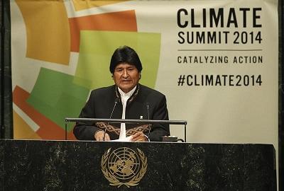 Evo Morales pide a países ricos que asuman liderazgo contra el cambio climático