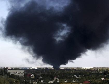 Bombardean el centro de Donetsk, principal plaza fuerte de rebeldes prorrusos