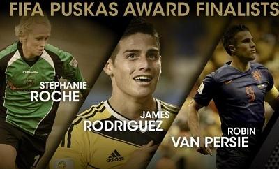 Stephanie Roche, James Rodríguez y Van Persie, candidatos al premio Puskas