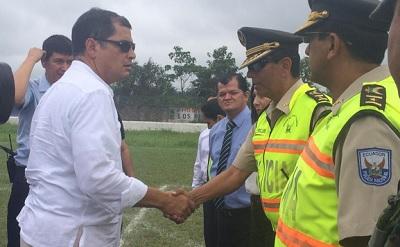 Rafael Correa inició su agenda presidencial en La Concordia
