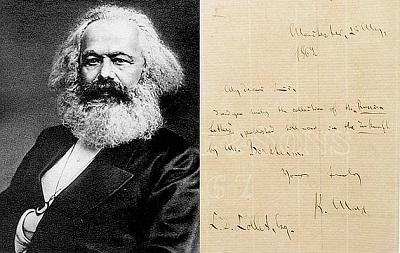 Una carta de Karl Marx vendida por 678.000 dólares en una subasta en China
