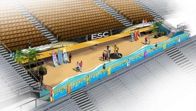 Construirán playas artificiales en estadio de fútbol americano