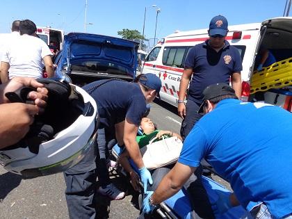 Seis personas resultan heridas en choque en la vía Puerto-Aeropuerto