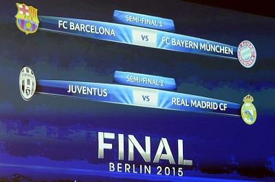 Barcelona-Bayern y Juventus-Real Madrid, semifinales de la Liga de Campeones