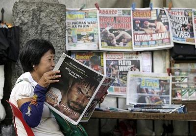 Filipinas se muestra orgullosa de Pacquiao, pese a perder con Mayweather