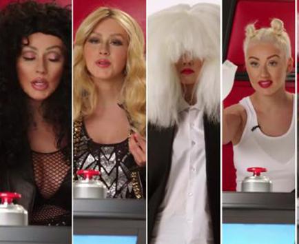 Christina Aguilera hace parodia de cantantes