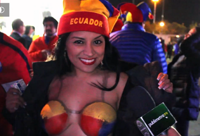 Ecuatoriana causó sensación en el partido de la 'Tri' ante Chile (VIDEO)