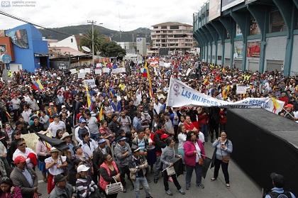 Cuencanos salieron a protestar en contra del Gobierno