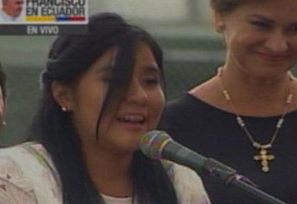 Caroline Espinoza, la manabita que habló al papa en nombre de la juventud