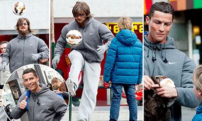 Ronaldo se disfraza de mendigo