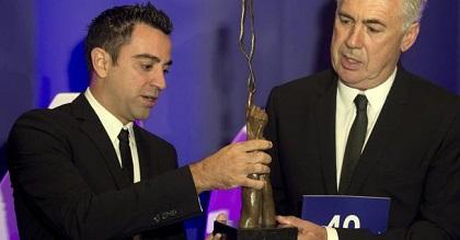 Xavi premia el liderazgo de Ancelotti en los Leaders Awards en Londres