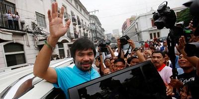 El boxeador Manny Pacquiao presenta su candidatura al Senado de Filipinas