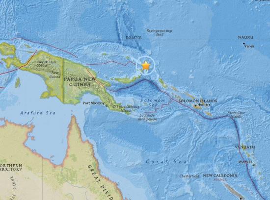 Un terremoto de 6,7 grados sacude el noreste de Papúa Nueva Guinea