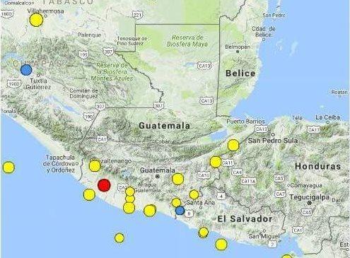 Sismo de magnitud 5,1 en escala de Richter sacude suroccidente de Guatemala