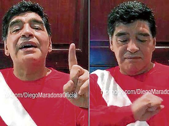 Maradona cantó a los hinchas de argentinos