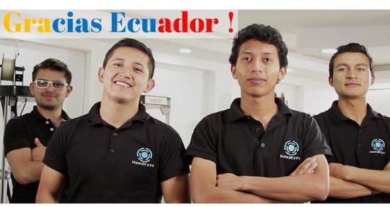Ecuatorianos ganan concurso internacional de History Channel con el proyecto HandEyes