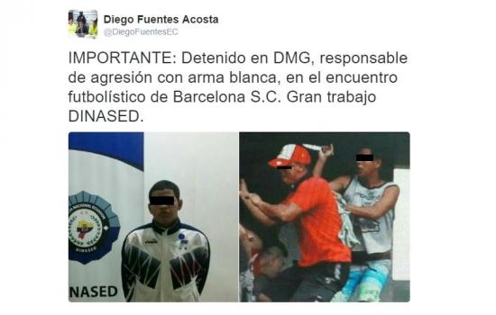Detienen al presunto responsable del ataque con arma blanca en el estadio de Barcelona