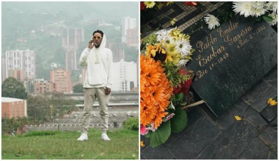 El rapero Wiz Khalifa llevó flores a la tumba de Pablo Escobar y causó indignación