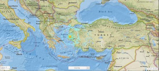 Terremoto de 6,3 grados sacude a Grecia y Turquía