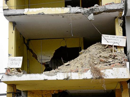 Llegó dinero para más demoliciones en Portoviejo