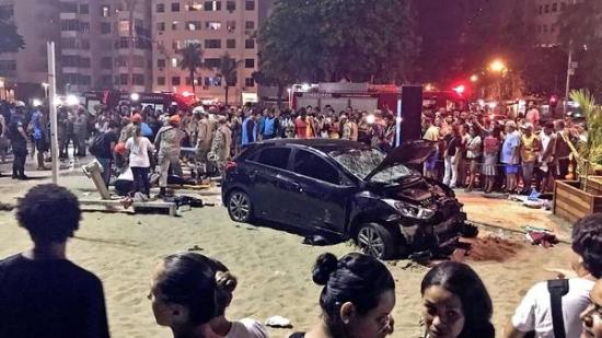 Al menos 15 heridos en atropello masivo en la playa de Copacabana