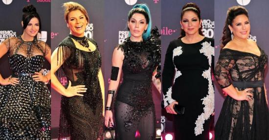 Estrellas latinas se visten de negro en la alfombra de los Premios Lo Nuestro
