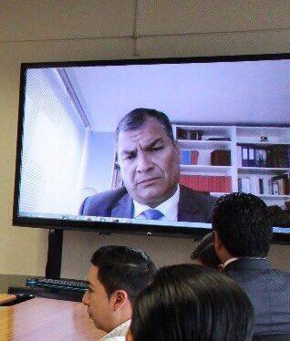 Correa declara por videoconferencia ante fiscal por secuestro de Fernando Balda