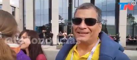 Expresidente Rafael Correa asistió a la ceremonia de inauguración del Mundial Rusia 2018