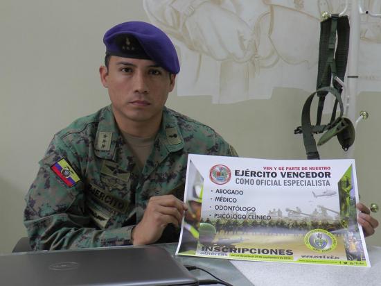 Profesionales pueden ingresar a las filas del Ejército ecuatoriano