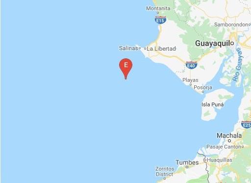 Sismo de magnitud 5,4 frente a las costas de Santa Elena