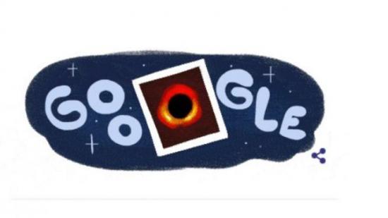 Google se suma con su ''doodle'' a la histórica imagen de un agujero negro