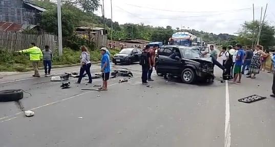 Accidente en la vía Tosagua deja a dos personas heridas