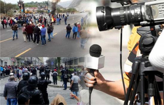 Periodistas son agredidos en violentas protestas al norte de Ecuador