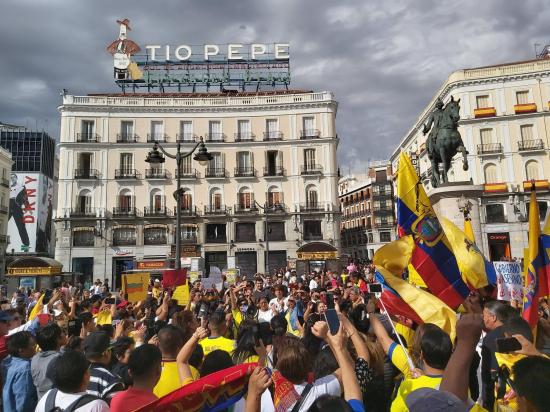 Ecuatorianos protestan en Madrid contra la ''represión'' indígena en su país