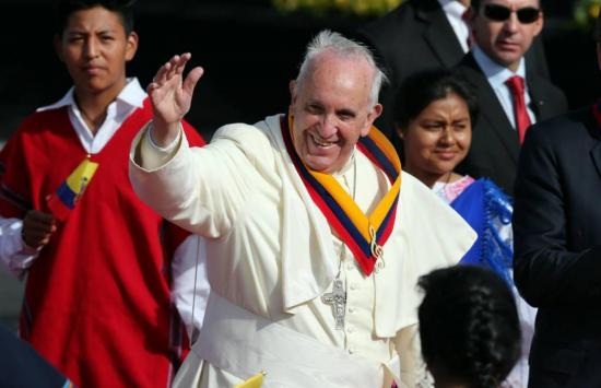El papa Francisco pide la paz social en Ecuador